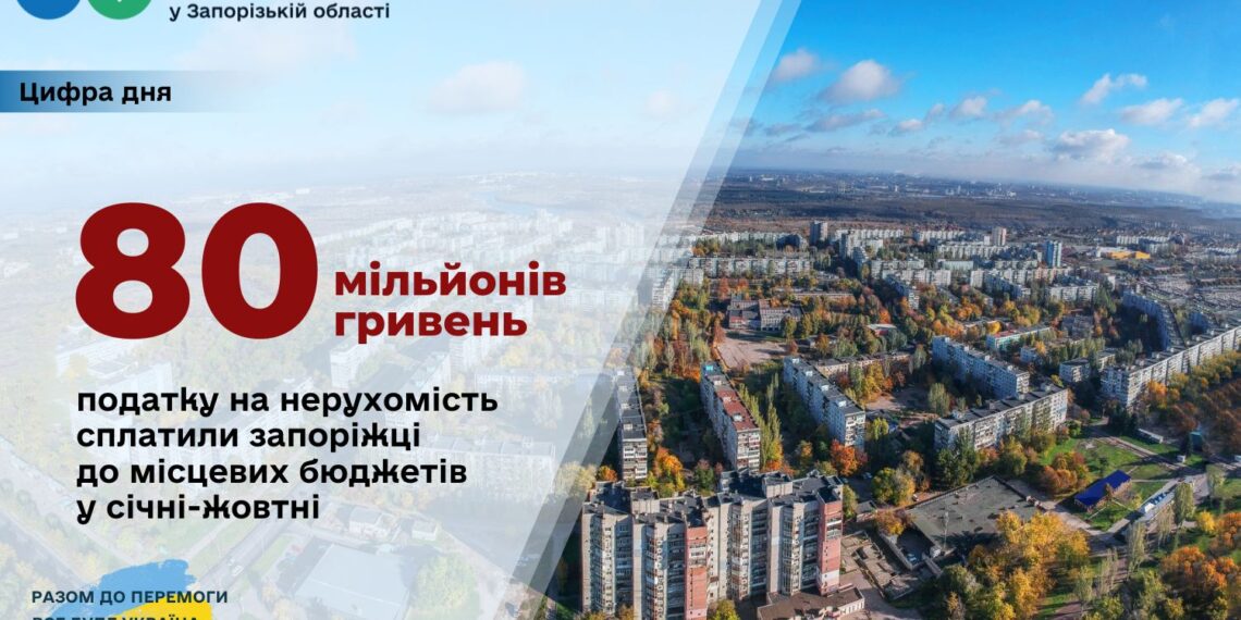 Власники нерухомості на Запоріжжі сплатили понад 80 млн грн податку |