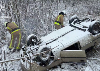 Під Сумами автівка з’їхала у засніжений кювет та перевернулася – Суми та область