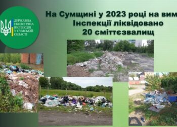 На Сумщині у 2023 році на вимогу Держекоінспекції ліквідували 20 сміттєзвалищ – Суми та область