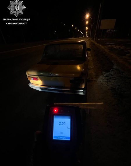 У Сумах у водія-порушника зафіксували 2,02 проміле алкоголю – Суми та область