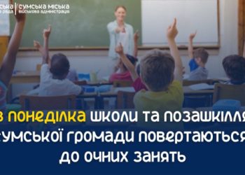 З понеділка школи та позашкілля в Сумах повертаються до очних занять – Суми та область