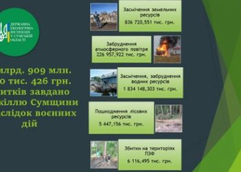 Росія нанесла довкіллю Сумщини збитків майже на 3 млрд грн – Суми та область