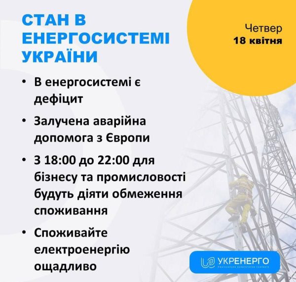 Сьогодні будуть застосовані графіки обмеження споживання електроенергії – Суми та область