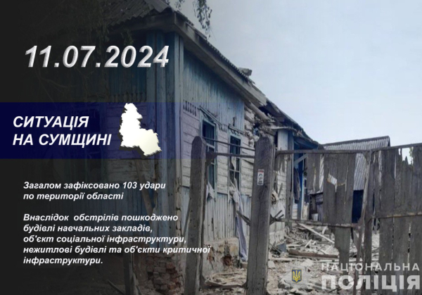 У поліції повідомили про наслідки ворожих атак за минулу добу – Суми та область