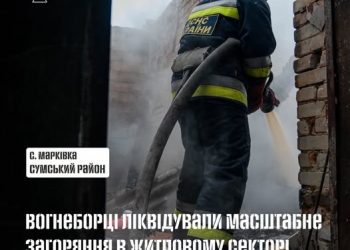 У Сумському районі вогнеборці ліквідували масштабне загоряння в житловому секторі – Суми та область