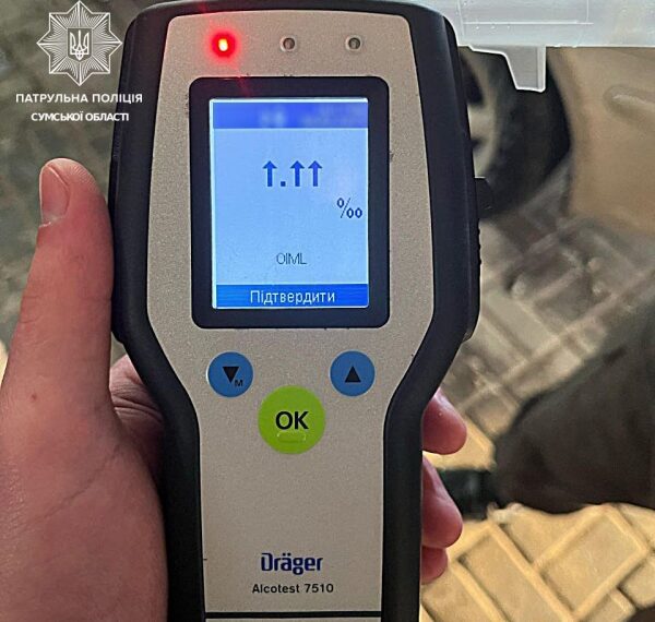 Драгер патрульних “не витримав” п’яного водія у центрі Сум – Суми та область