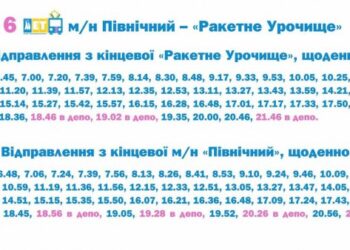 Графіки руху за подовженим маршрутом №6 м/н «Північний» – Ракетне Урочище » Миколаївський Оглядач