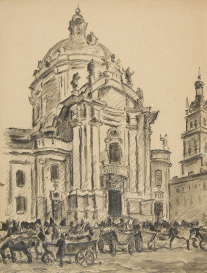 Костел домініканців, автор Іван Іванець, 1941 р.