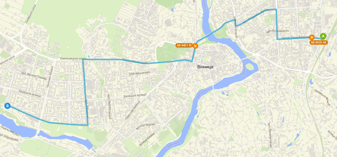 23А - схема руху