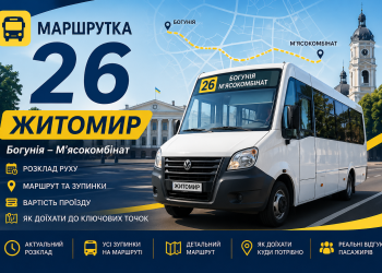 26 маршрутка в Житомирі - детальна інформація