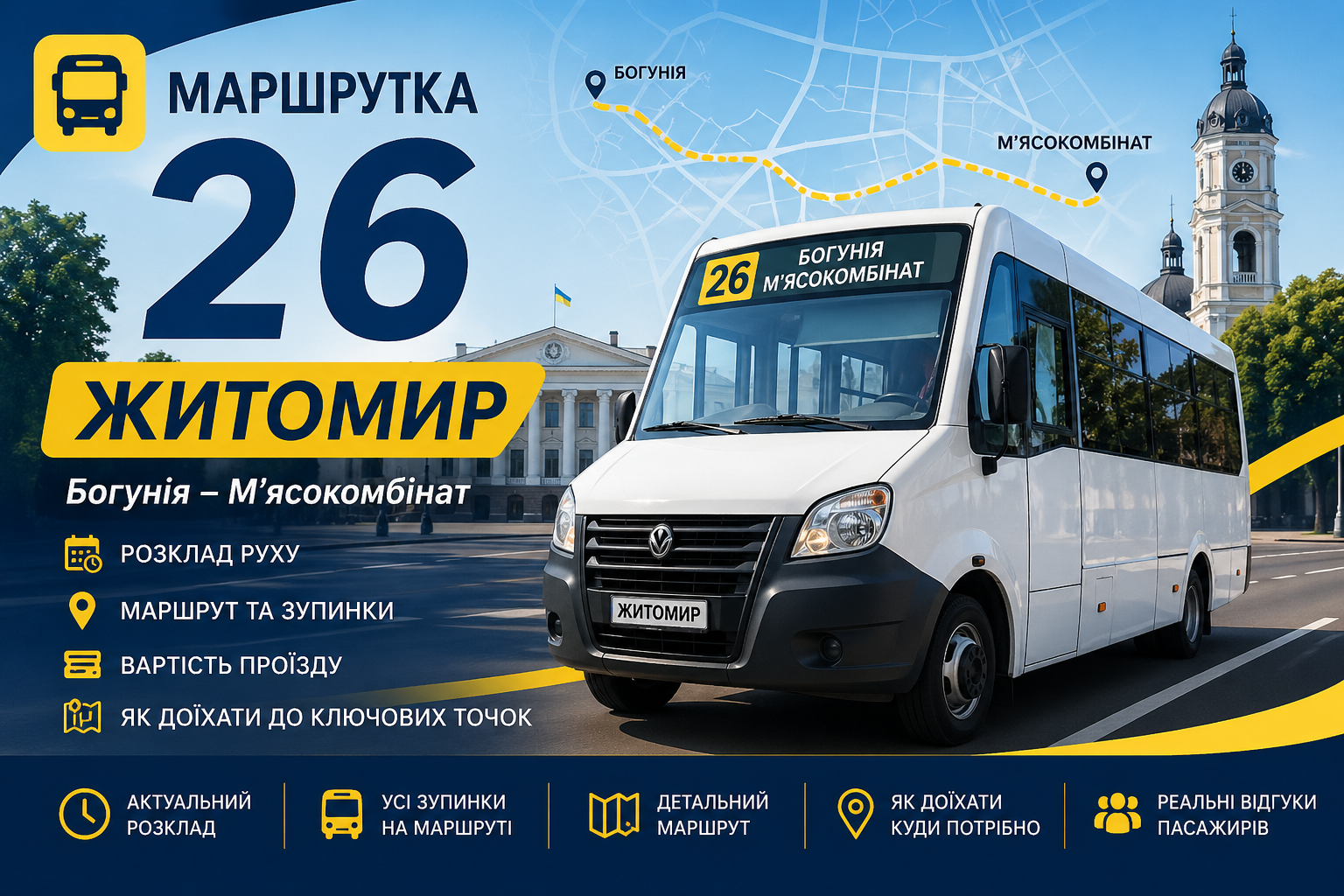 26 маршрутка в Житомирі - детальна інформація