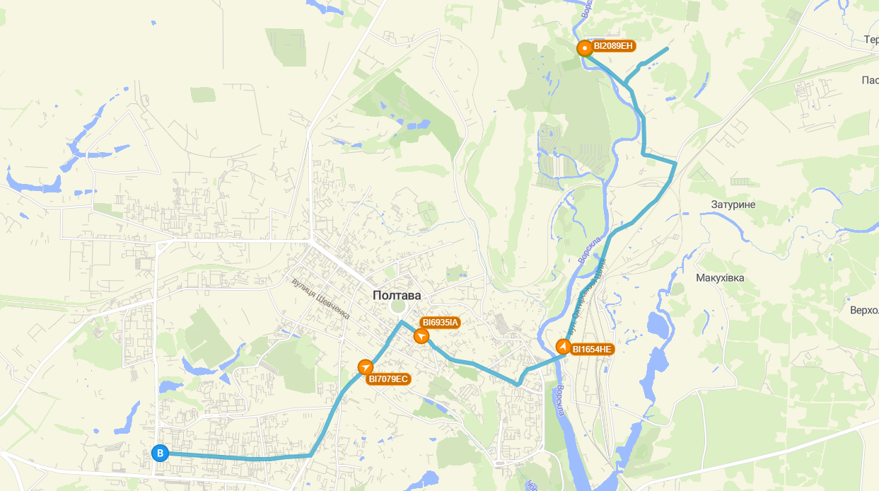 62 маршрутка - схема руху