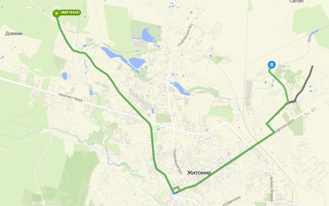 Маршрут автобуса 18 Житомира