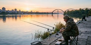 Рибаки ловлять рибу в Дніпрі