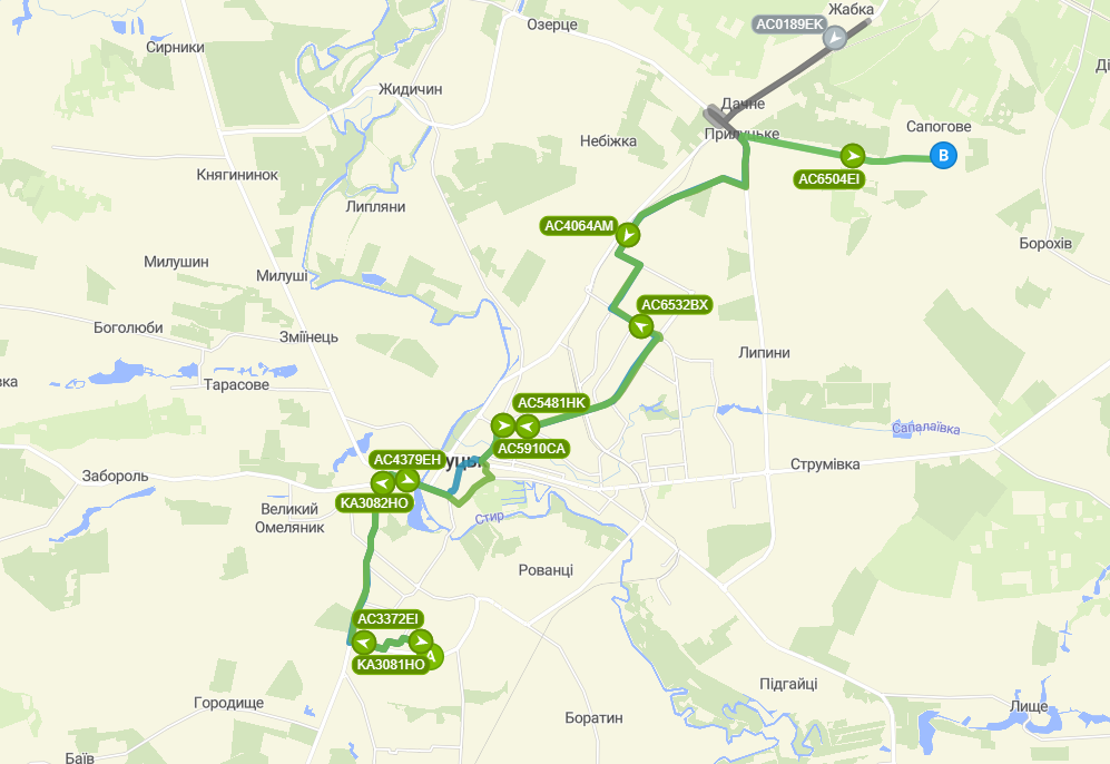 Схема 19 маршрут