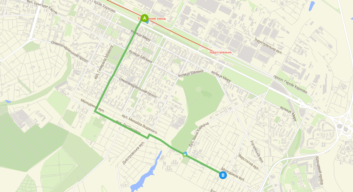 Схема автобуса 280