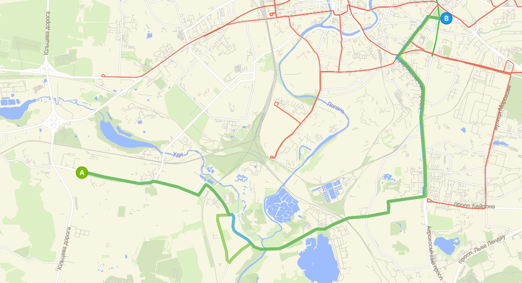 Схема движения маршрутки 32