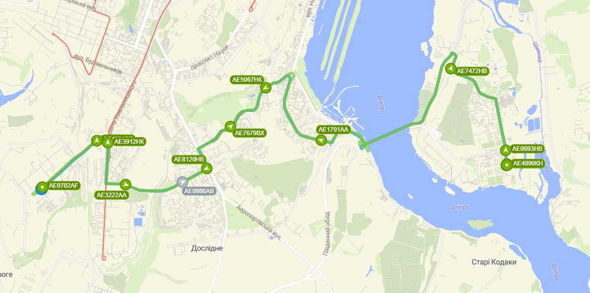 Схема маршрута 18 с сайта Версия