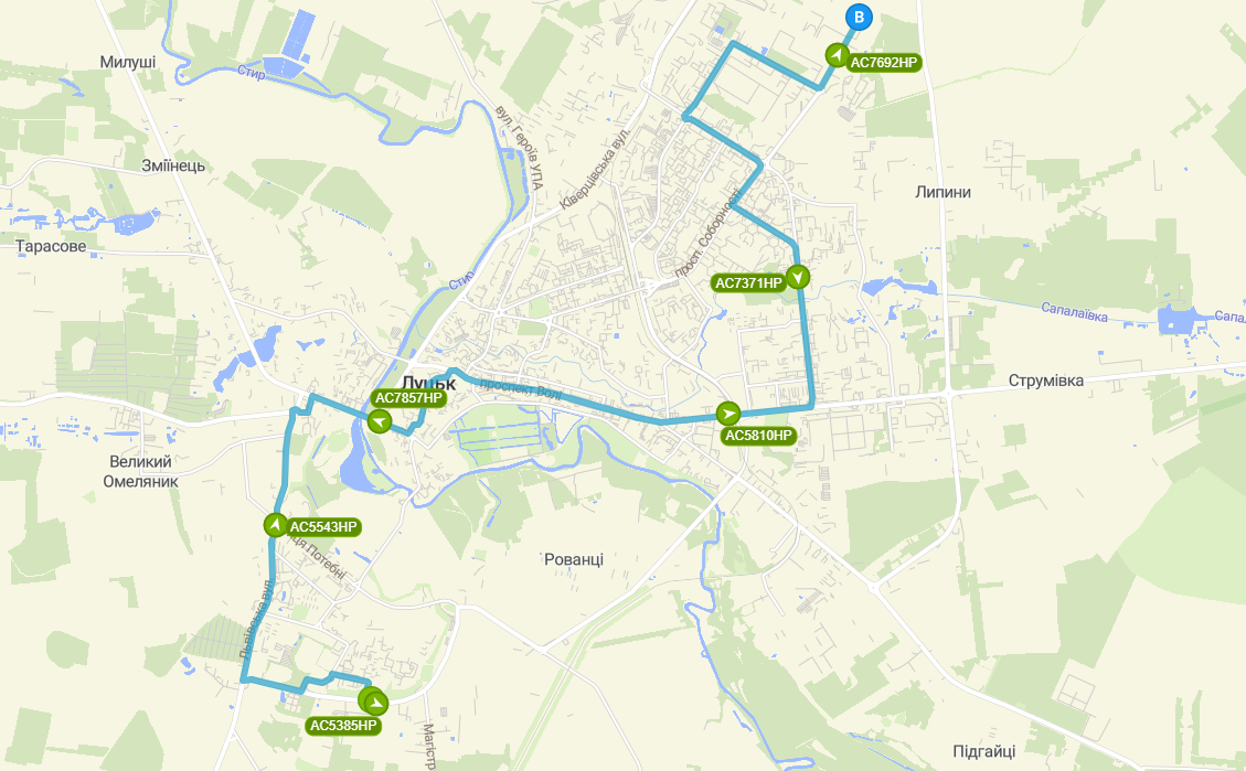 Схема руху 12 маршрутка