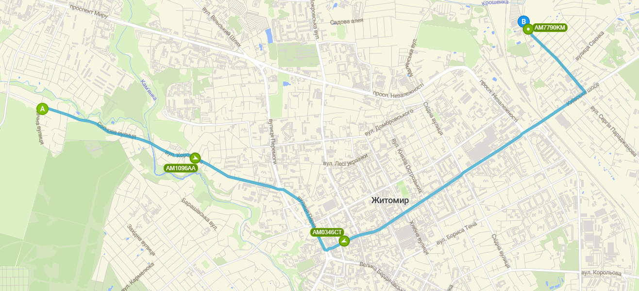 Схема руху 14 автобусу