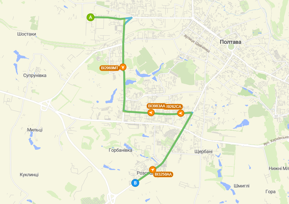 Схема руху автобусу