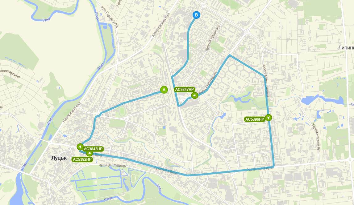 Схема руху маршрут 2