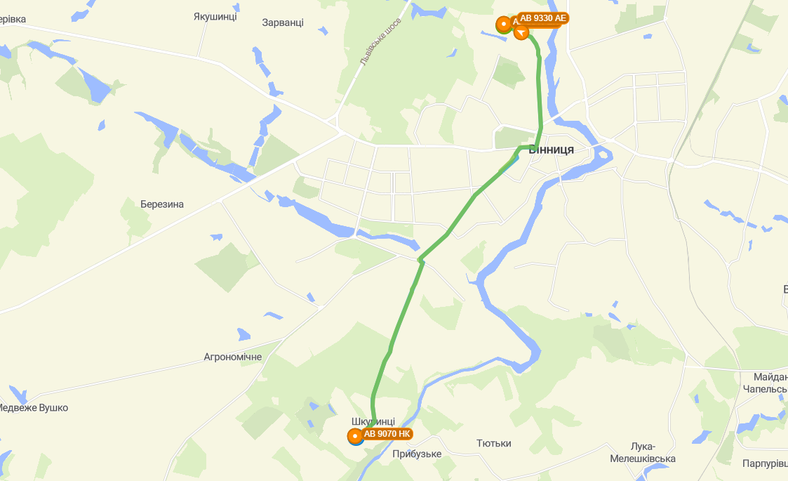 Схема руху маршруту 5а