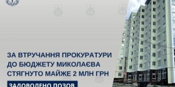 За втручання прокуратури до бюджету Миколаєва стягнуто майже 2 млн грн »